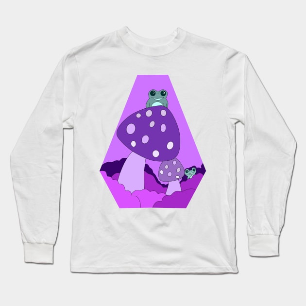 Purple Frog Long Sleeve T-Shirt by SchlockHorror